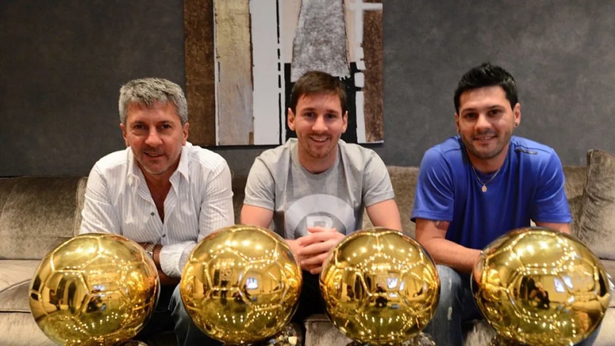 Jorge Messi (el padre), Leo Messi y Mat&iacute;as Messi (el hermano)