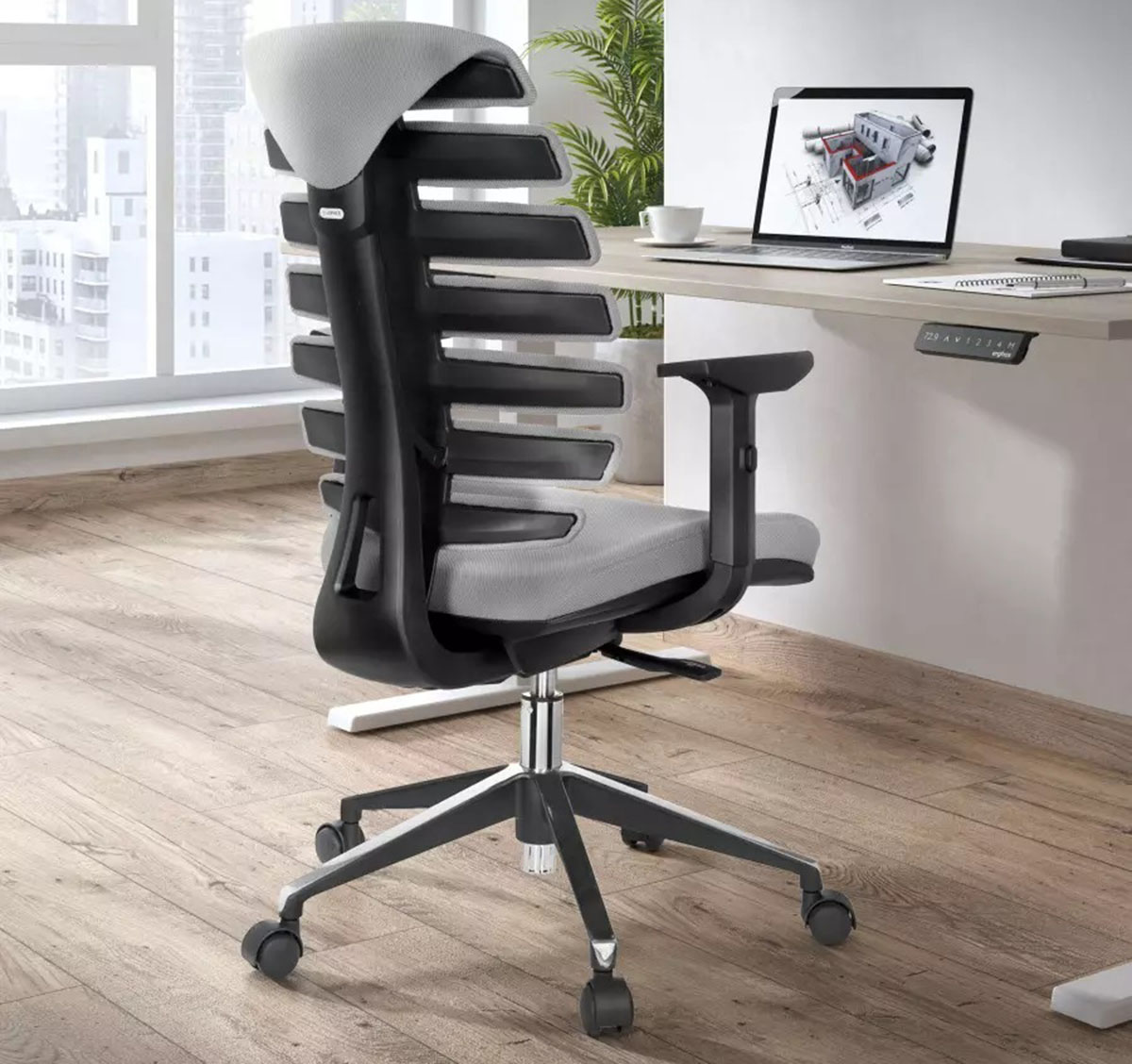 Silla ergonómica soul máxima comodidad mecanismo sincro gris