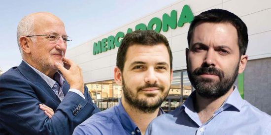 Juan Ramón Rallo y Eduardo Garzón junto a Juan Roig