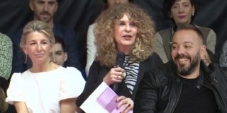 Antonio Maestre junto a Yolanda Díaz y Gioconda Belli