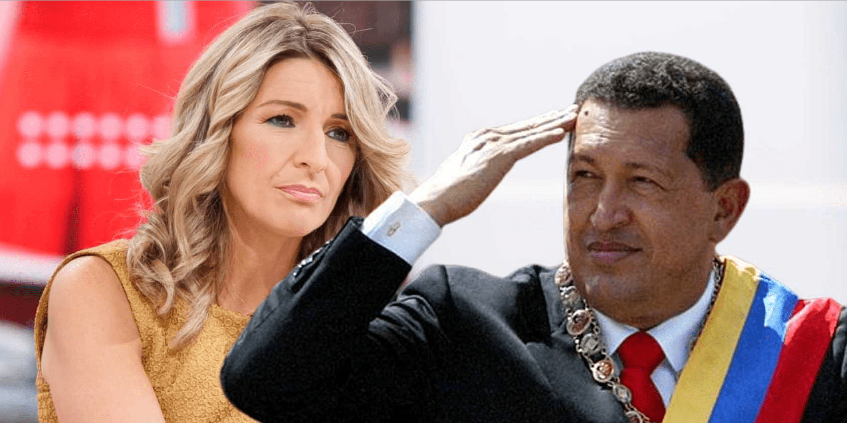 Yolanda D&iacute;az y Hugo Ch&aacute;vez