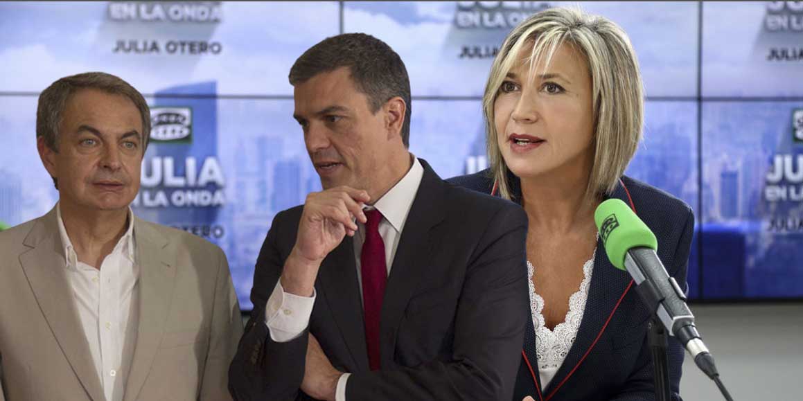 Pedro S&aacute;nchez, Jos&eacute; Luis Rodr&iacute;guez Zapatero y Julia Otero
