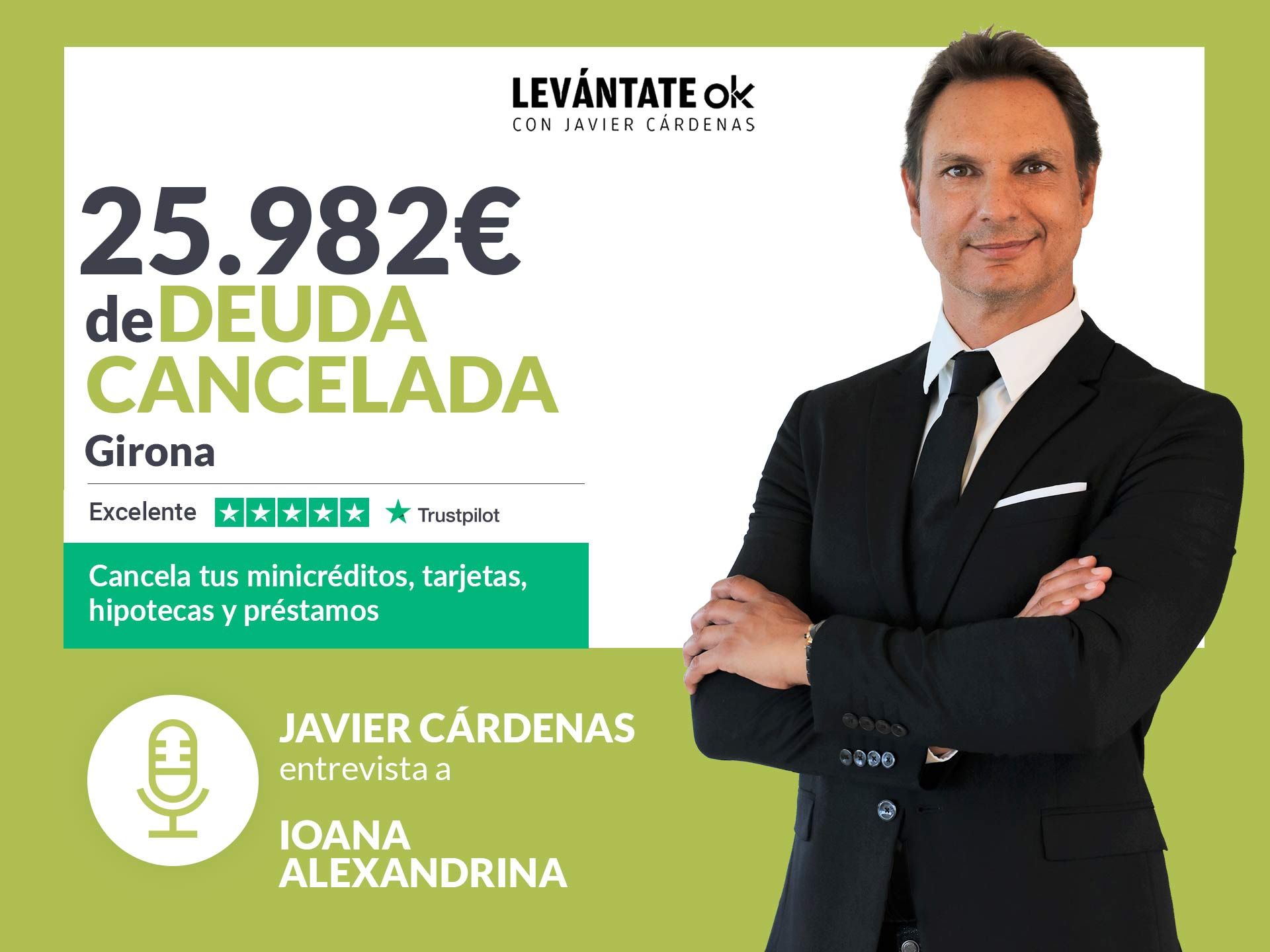 Javier Cárdenas entrevista a una exonerada de Girona (Catalunya) gracias a Repara tu Deuda Abogados