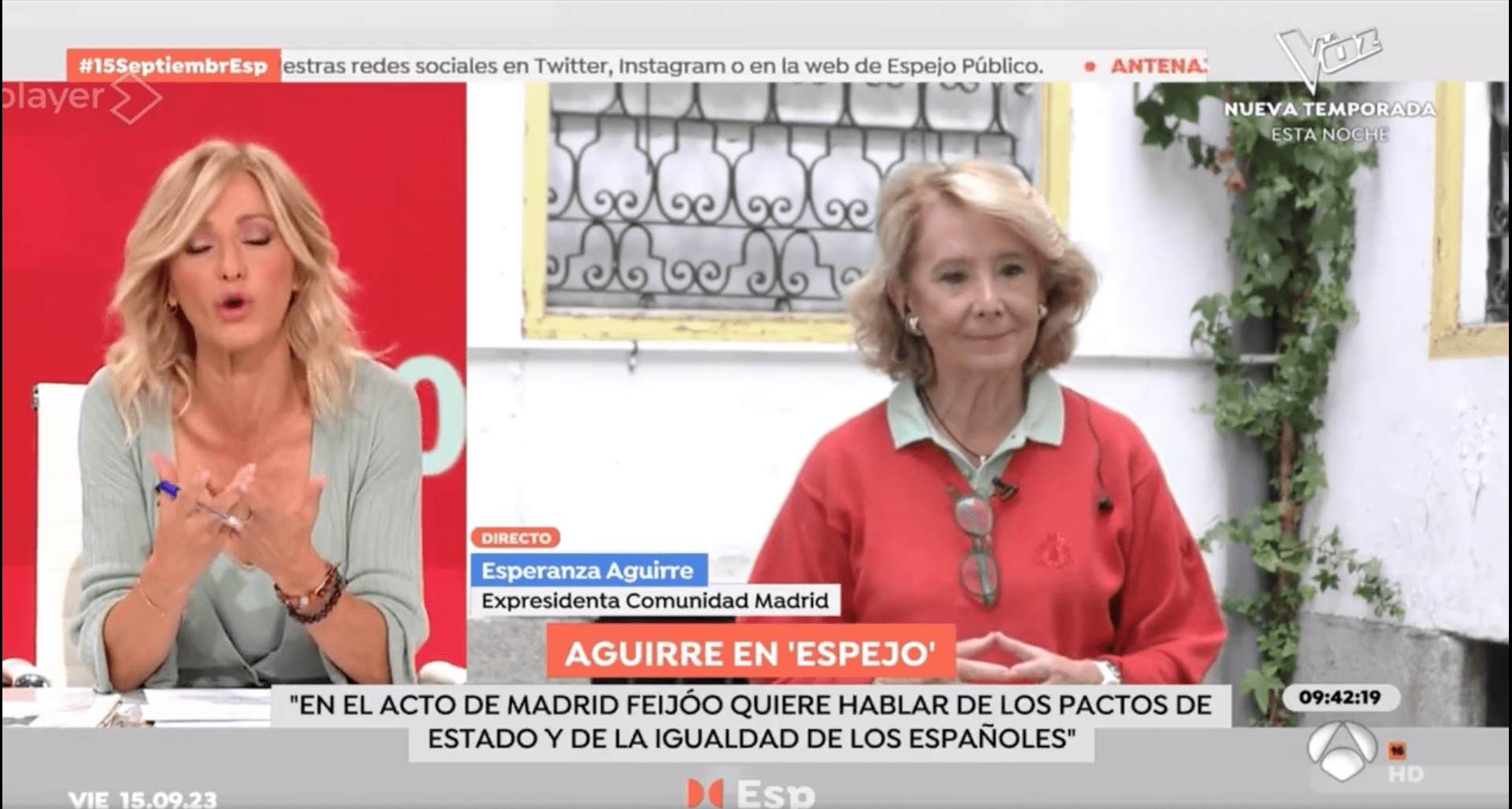 Susanna Griso y Esperanza Aguirre