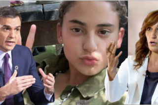 Pedro S&aacute;nchez y M&oacute;nica Garc&iacute;a junto a Maya Villalobo