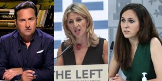 Iker Jiménez, Yolanda Díaz y Ione Belarra.