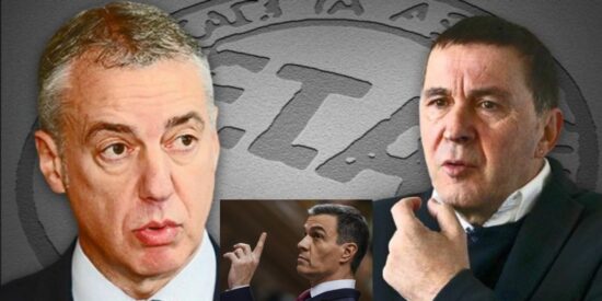 Urkullu (PNV), Otegi (BILDU) y Sánchez (PSOE)