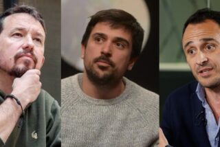 Pablo Iglesias, Ram&oacute;n Espinar y Roberto Sotomayor.