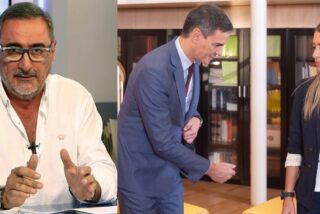 Carlos Herrera, Pedro S&aacute;nchez y Miriam Nogueras.