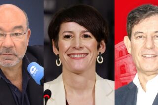 Ángel Expósito, Ana Pontón y José Ramón Besteiro.