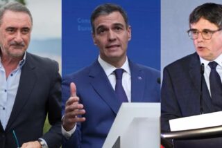 Carlos Herrera, Pedro S&aacute;nchez y Carles Puigdemont.