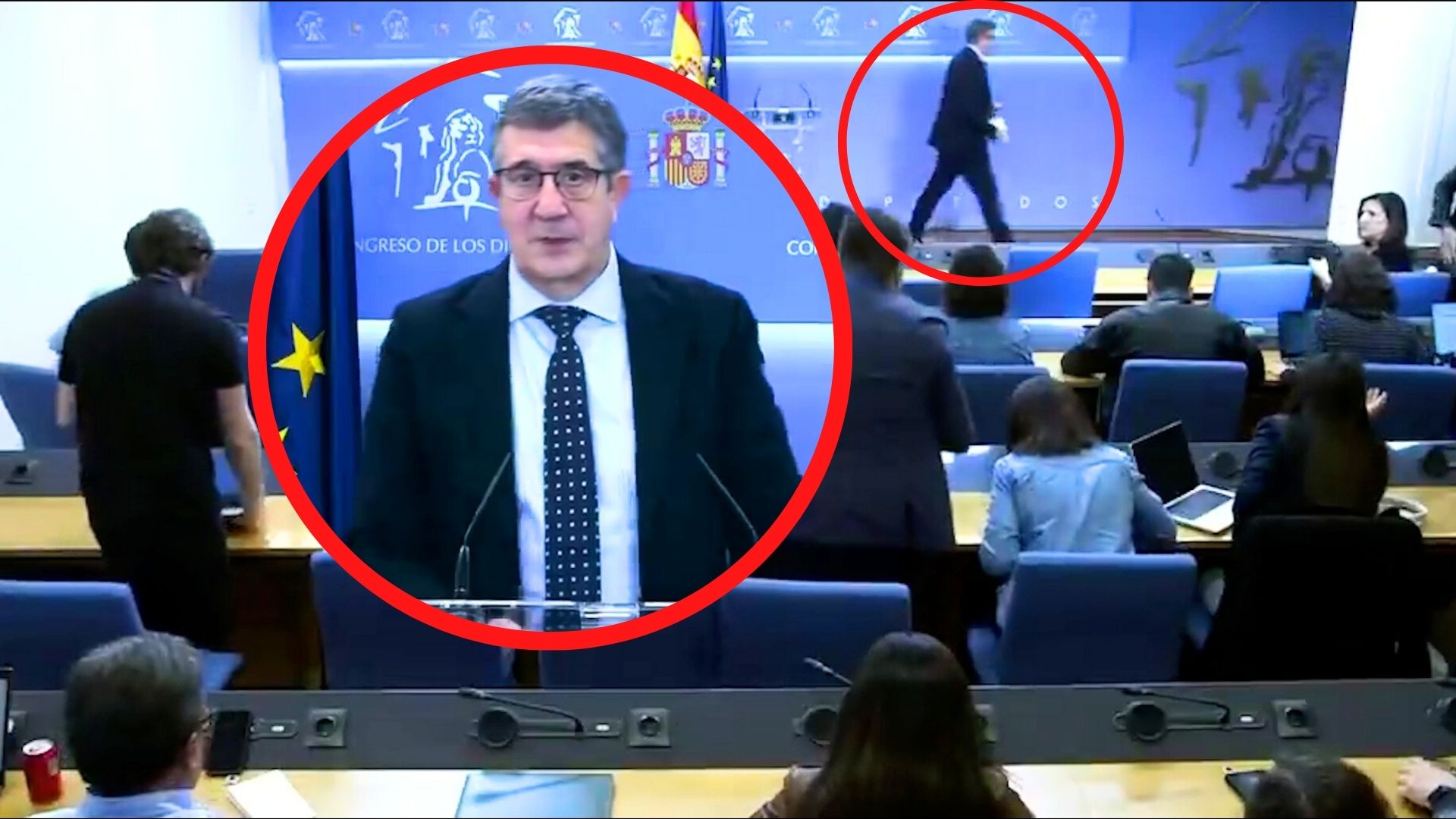 Patxi L&oacute;pez desprecia a una periodista en el Congreso mientras se solidariza con los medios sanchistas