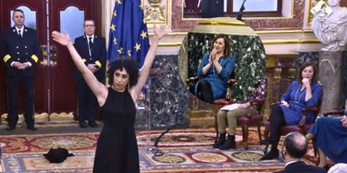 Armengol se corona: monta un circo en el Congreso con una bochornosa performance por el 8M