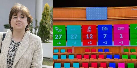 Concepci&oacute;n Cascajosa y el gr&aacute;fico de TVE.