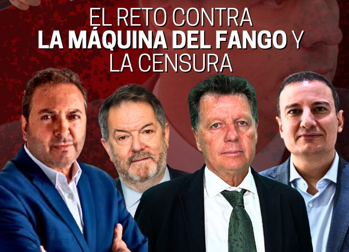 Bieito Rubido (El Debate), Álvaro Nieto (The Objective) y Alfonso Rojo (Periodista Digital) afrontan el reto contra la máquina del fango y la censura de Pedro Sánchez