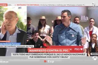 Nicolás Redondo y Pedro Sánchez.