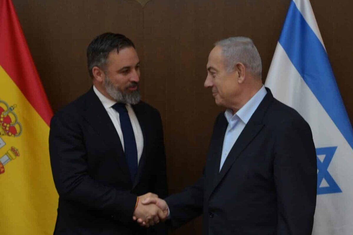 Santiago Abascal y Benjam&iacute;n Netanyahu.