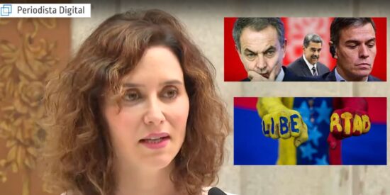 Ayuso encabeza en Madrid la marcha contra la tiran&iacute;a y el fraude electoral en Venezuela