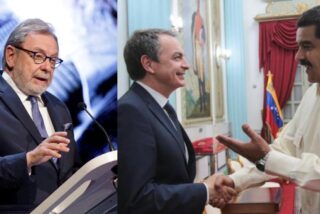 Juan Luis Cebri&aacute;n, Jos&eacute; Luis Rodr&iacute;guez Zapatero y Nicol&aacute;s Maduro.