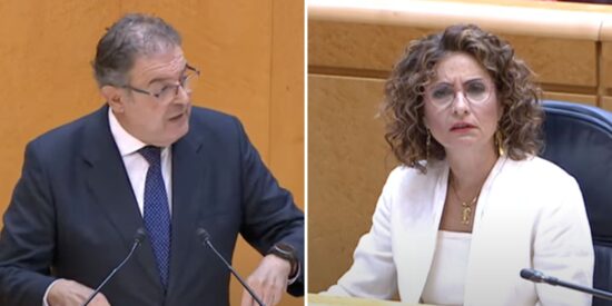 Un senador del PP acaba con los argumentos de 'Chiqui' Montero para defender el concierto catalán: “No ponga esa cara, le leo sus palabras”