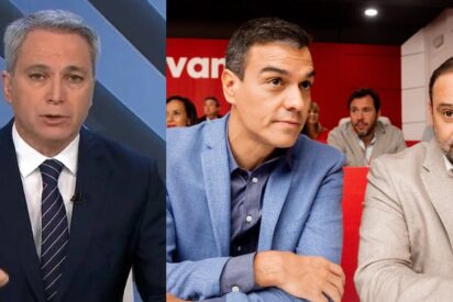 Vicente Vallés, Pedro Sánchez y José Luis Ábalos.