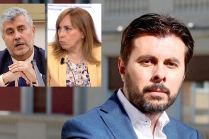 Oliver (EFE), Angelica Rubio (RTVE) y Antol&iacute;n, secretario de Estado de S&aacute;nchez