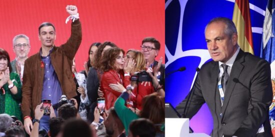 Instantánea del Congreso Federal del PSOE y Antonio Caño.