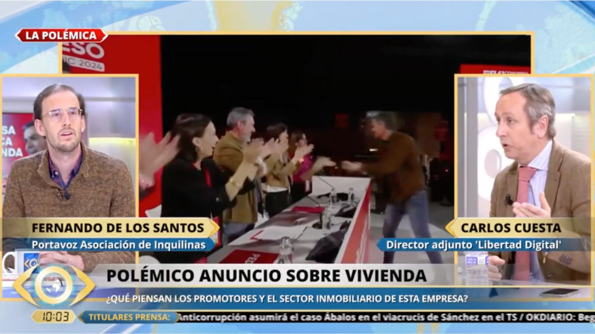 Carlos Cuesta manda a esparragar al nuevo comegambas del sindicato de inquilinos