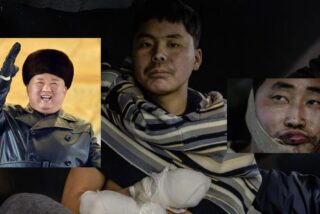 El tirano comunista Kim Jong Un y los dos soldados norcoreanos capturados por Ucrania