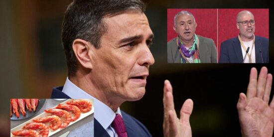 Pedro Sánchez (PSOE) y los &#039;comegambas&#039; de UGT y CCOO