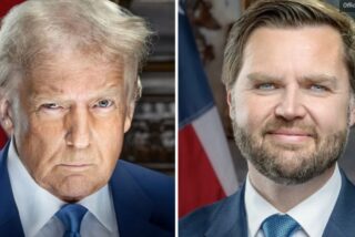 Trump y Vance en sus retratos oficiales