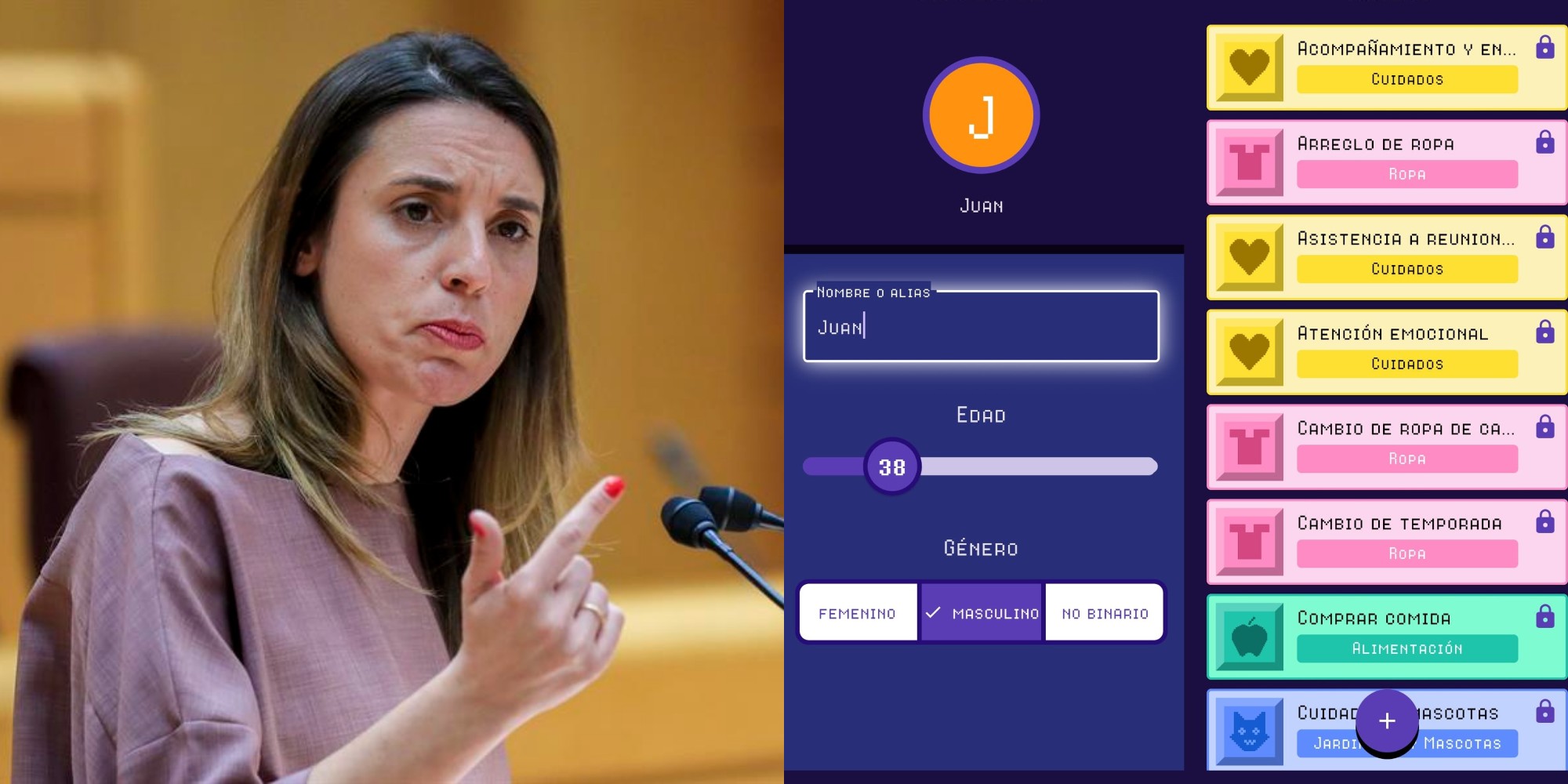 Irene Montero y la aplicaci&oacute;n de marras.