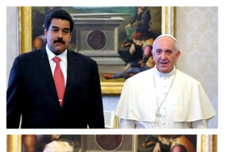 El Papa con el dictador Maduro y con Trump