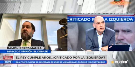 Ram&oacute;n P&eacute;rez-Maura cierra al pico a la izquierda que cacarea contra Felipe VI