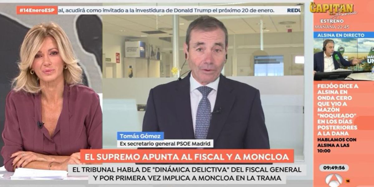 El exsocialista Tomás Gómez incendia el plató de ‘Espejo Público’ al señalar lo más pestilente del fiscal general sanchista imputado