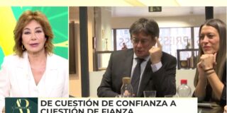 Ana Rosa Quintana, Carles Puigdemont y Miriam Nogueras.