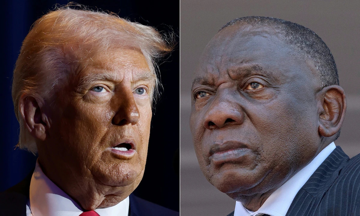 Donald Trump y el presidente de Sudáfrica Cyril Ramaphosa