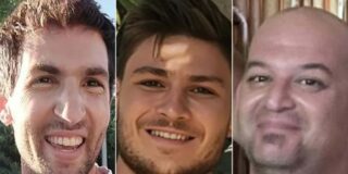 Los rehenes Sagui Dekel-Chen, Alexandre Troufanov y Iair Horn