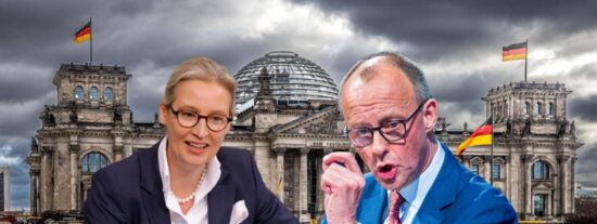 Weidel (AfD) y Merz (CDU)