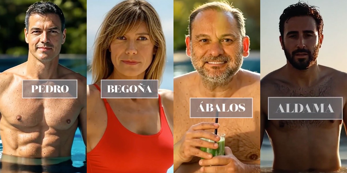 Pedro Sánchez, Begoña Gómez, José Luis Ábalos y Víctor de Aldama.