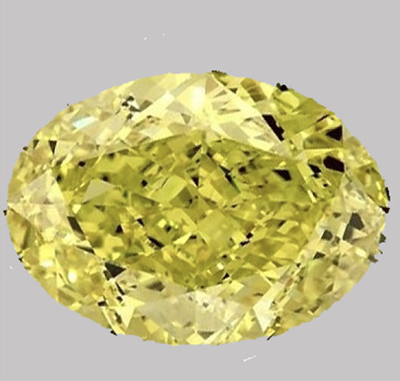 Diamante de laboratorio amarillo canario intenso con forma ovalada