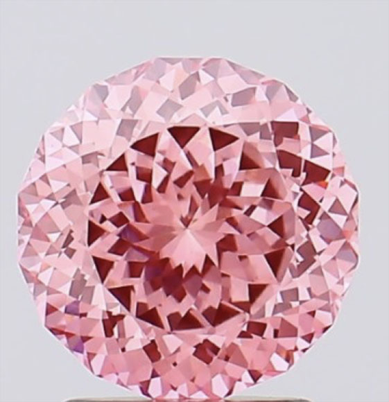 Diamante de laboratorio rosa redondo y con forma de polígono