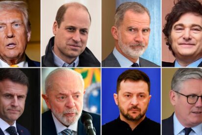 Donald Trump, el príncipe William, el rey Felipe VI, Javier Milei, Emmanuel Macron, Lula da Silva, Vlodimir Zelensky y Keir Starmer