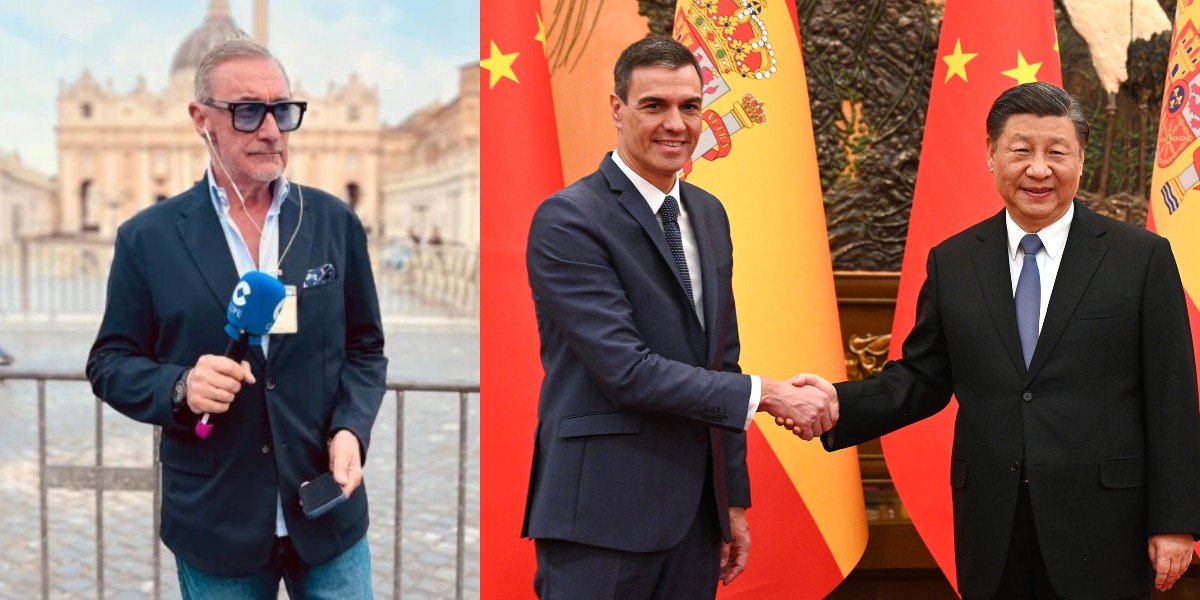 Carlos Herrera, Pedro Sánchez y Xi Jinping.