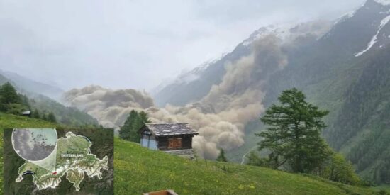 El glaciar Birch colapsa sobre el pueblo suizo de Blatten