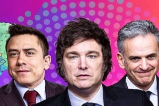 El presidente de Ecuador, Daniel Noboa, el de Argentina, Javier Milei y el de Uruguay, Orsi