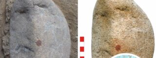 Imagen de la huella neandertal obtenida mediante el análisis multiespectral del punto rojo. CSIC
