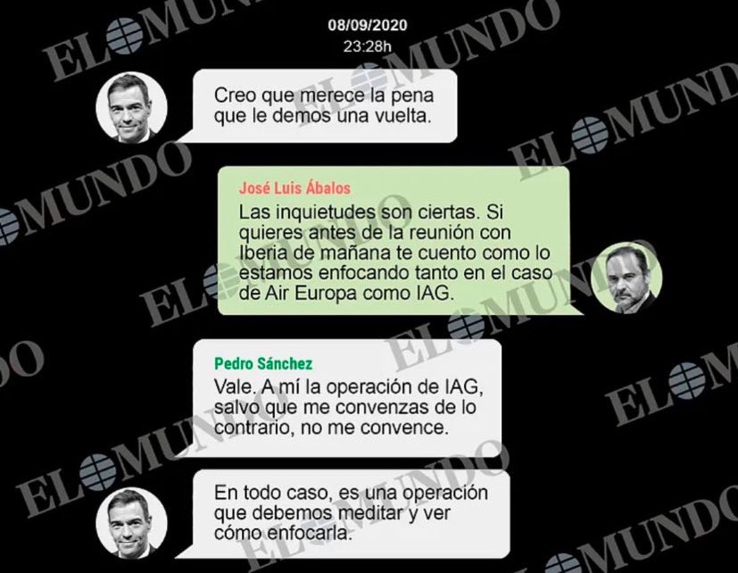Los whatsapps de Sánchez a Ábalos