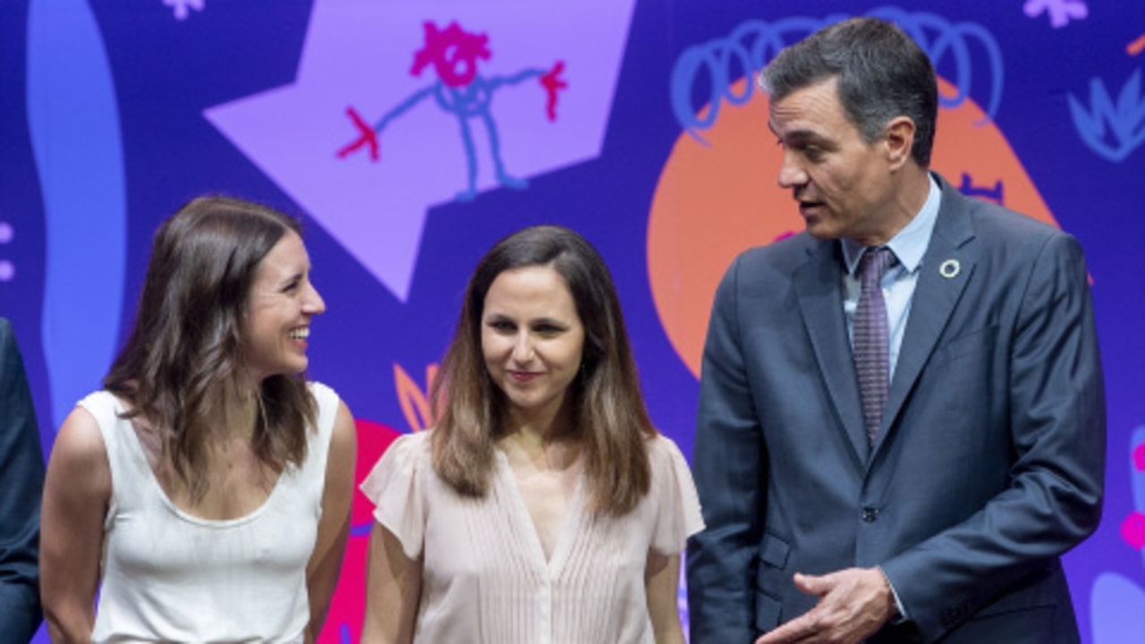 Pedro S&aacute;nchez, Irene Montero, Ione Belarra