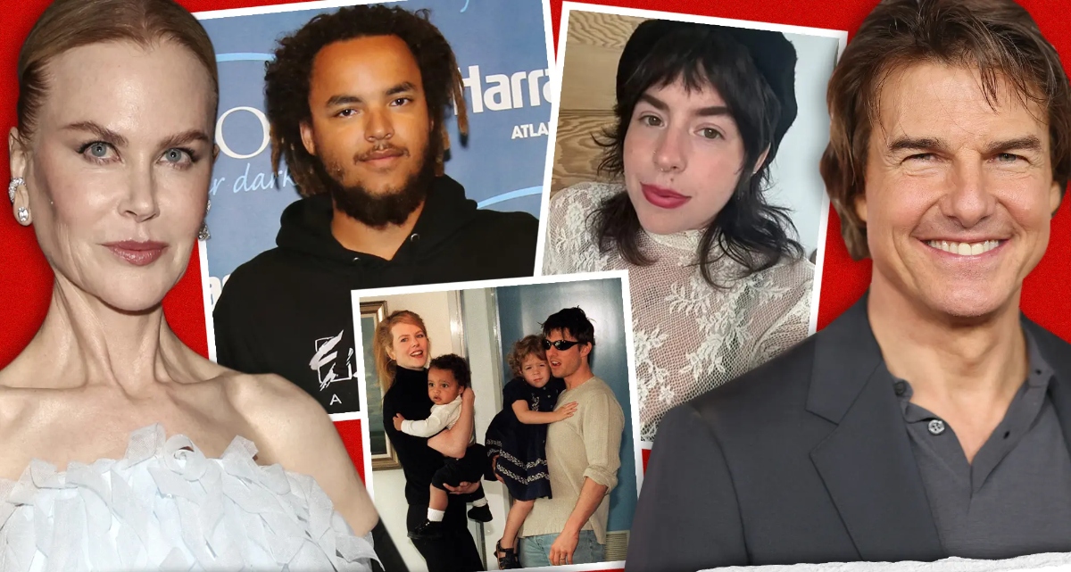 Tom Cruise y Nicole Kidman y sus hijos, de pequeños y ahora